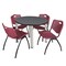 Kee Kee Round Table & Chair Set, Wood, Metal, Plastic Top, Grey TB36RNDGYBPCM47BY - alternate 1